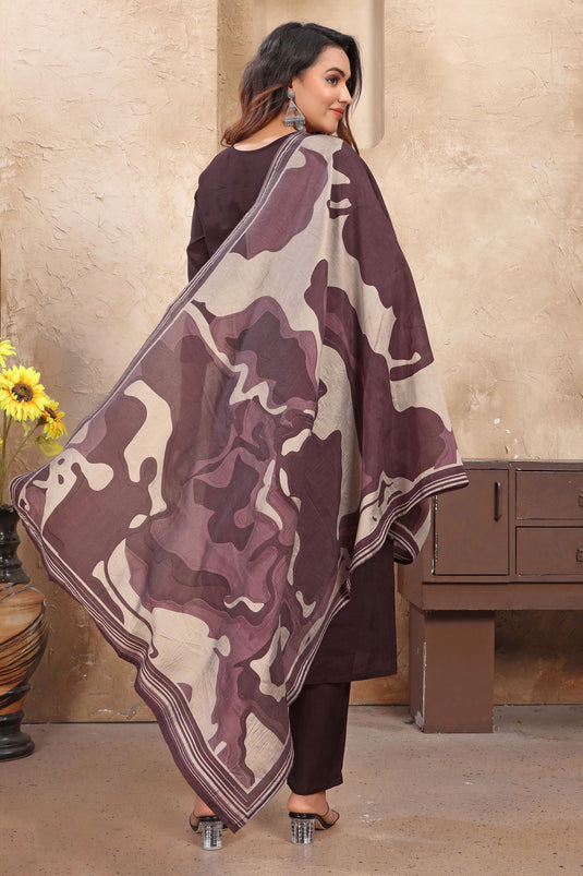 Radiant Purple Color Festive Wear Readymade Art Silk Salwar Suit