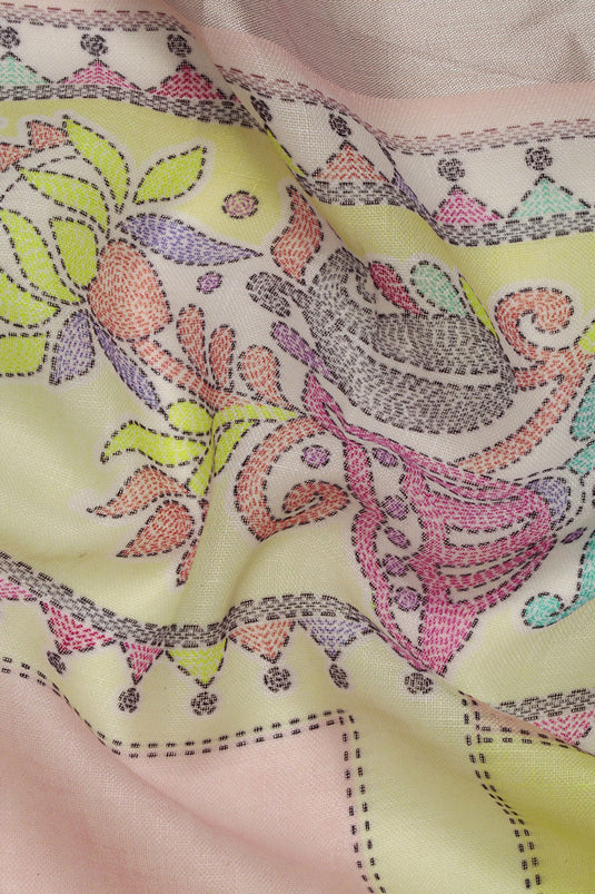 Casual Wear Imposing Printed Linen Saree In Multi Color