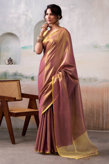 Festive Special Purple Tissue Handloom Saree