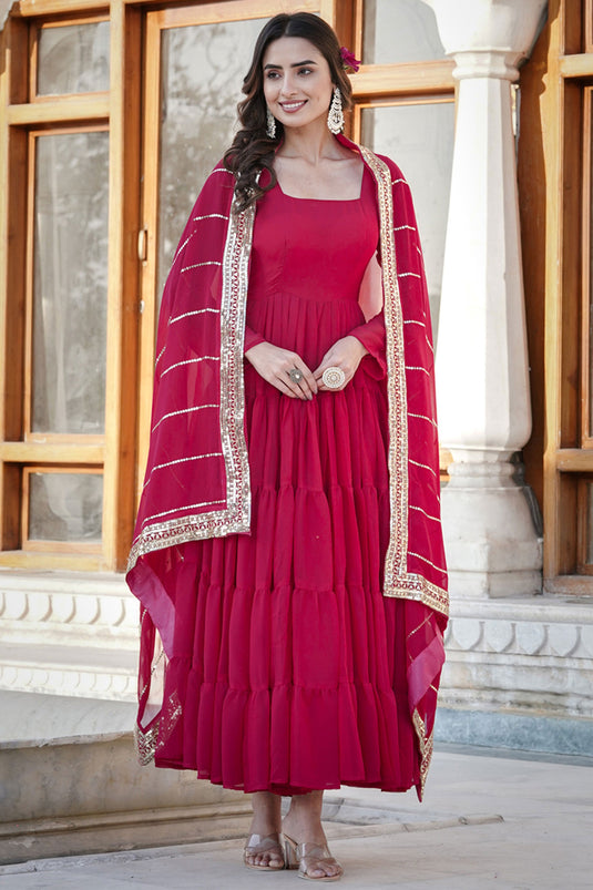 Rani Color Function Wear Captivating Readymade Long Gown In Georgette Fabric