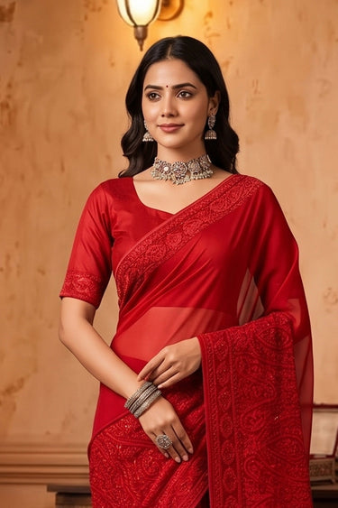 Grace Art Silk Designer Border Work Festive Wear Saree