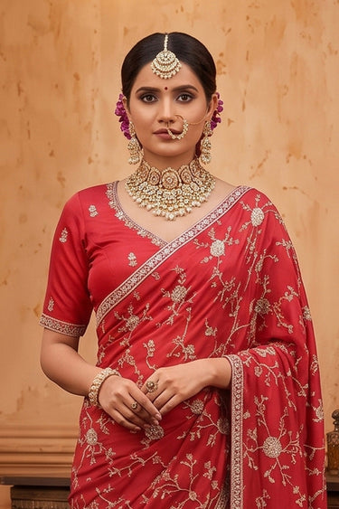Timeless Red Traditional Designer Saree