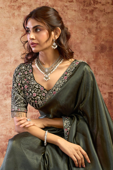 Designer Embroidered Border Work Saree