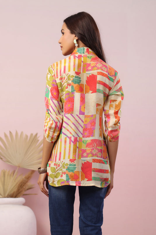 Exclusive Multi Floral Geometric Printed Tunic