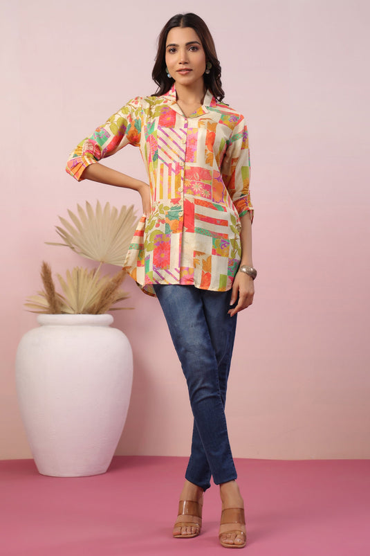 Exclusive Multi Floral Geometric Printed Tunic