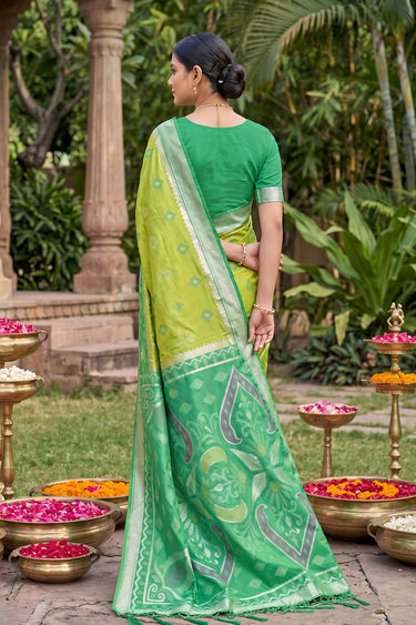 Sea Green Color Weaving Designs Silk Saree For Festive