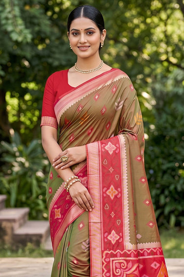 Green Color Festive Wear Weaving Designs Silk Saree