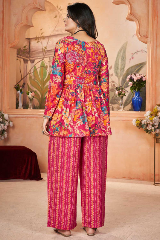 Rani Color Fascinating Readymade Art Silk Palazzo Suit