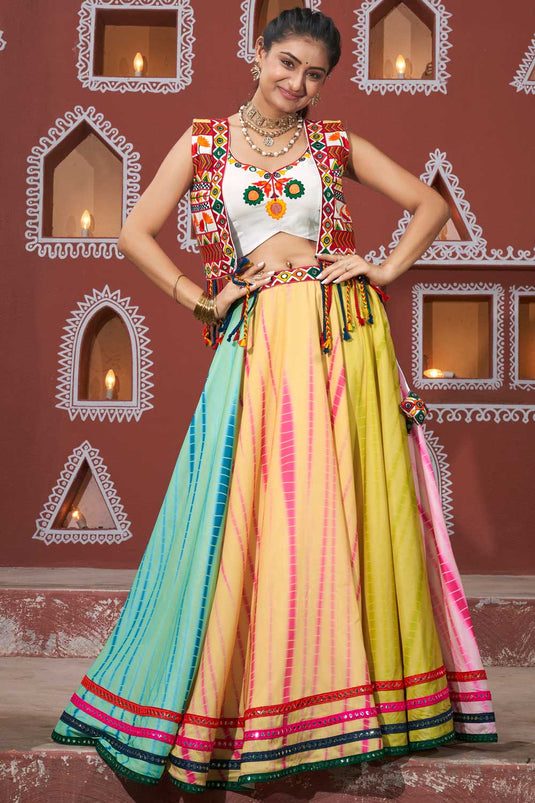 Captivating Readymade Lehenga Choli With Jacket In Multi Color