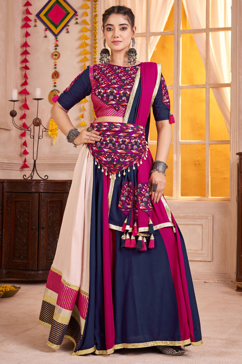 Navratri Special Rajwadi Style Multi Color Lehenga For Women