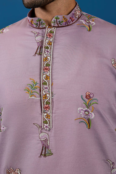 Viscose Silk Pink Sangeet Wear Readymade Men Stylish Kurta