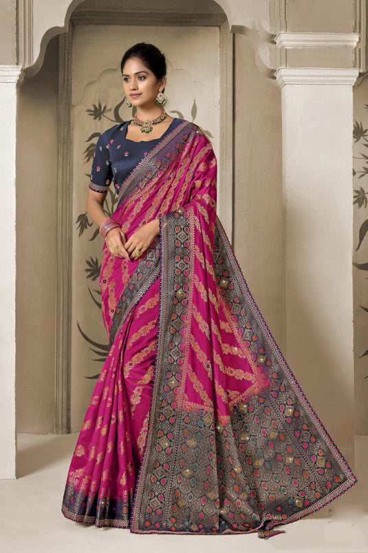 Classic Magenta Weave Silk Saree