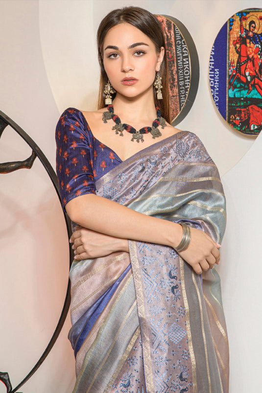 Multi Color Pleasant Organza Fabric Printed Festive Wear Saree
