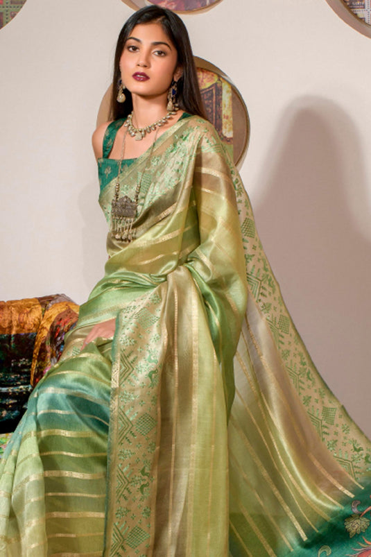 Imposing Organza Fabric Printed Festive Wear Saree In Multi Color