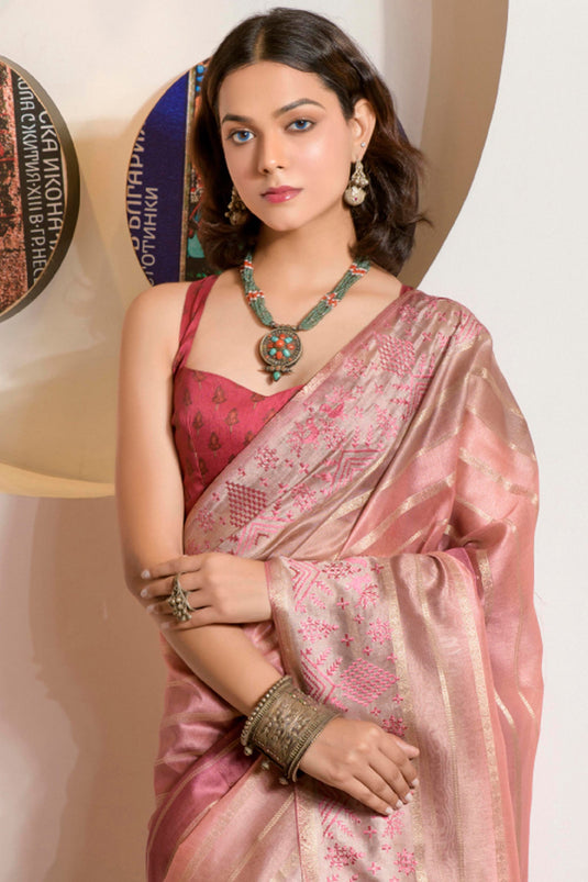 Soothing Organza Fabric Printed Festive Wear Saree In Multi Color