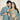 Trendy Sequins Work Cyan Color Georgette Couple Wear Set