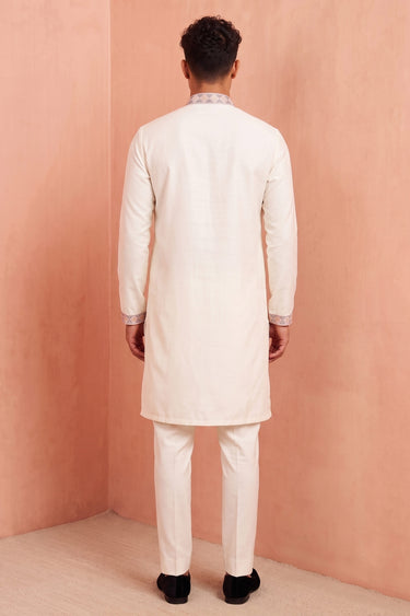 White Designer Embroidered Kurta Pajama
