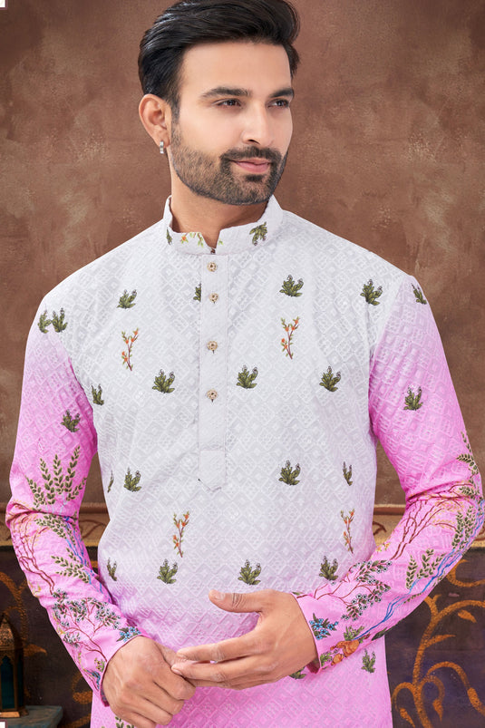 Pink Sparkling Rhythm Design Kurta Pyjama