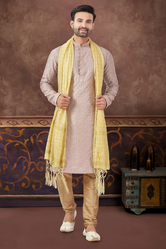 Peach Plumage Long Kurta Pyjama