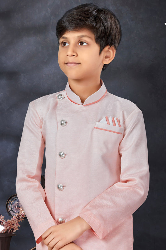 Function Wear Readymade Indo Western For Boys In Art Silk Fabric