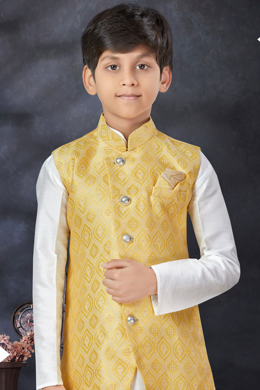 Occasion Wear Art Silk Fabric Readymade Boys Kurta Pyjama