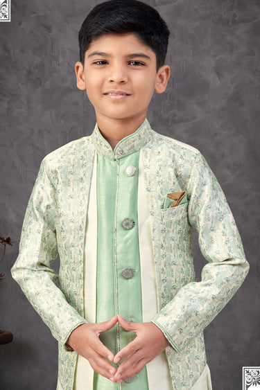 Sangeet Wear Jacquard Fabric Readymade Indo Western For Boys