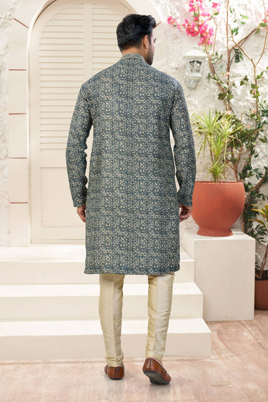 Jacquard Fabric Multi Color Wedding Wear Readymade Indo Western For Men