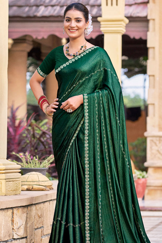 Rich Green Chiffon Saree