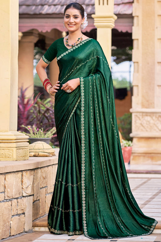 Rich Green Chiffon Saree