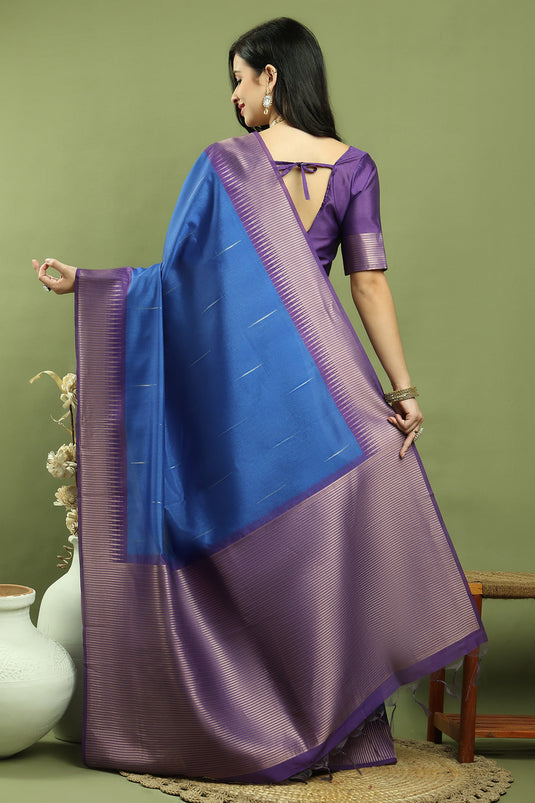 Sophisticated Blue Color Art Silk Saree