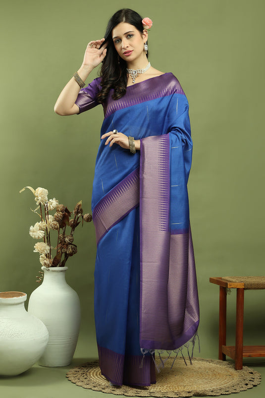 Sophisticated Blue Color Art Silk Saree