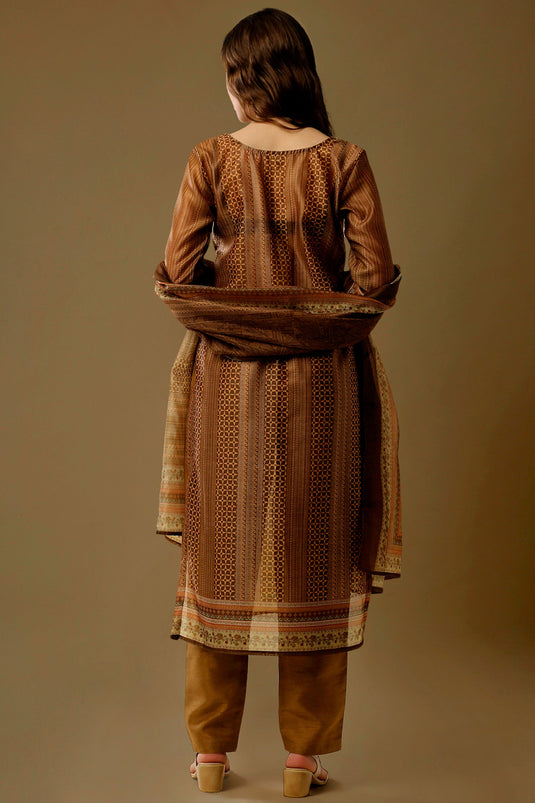 Brown Art Silk Dress