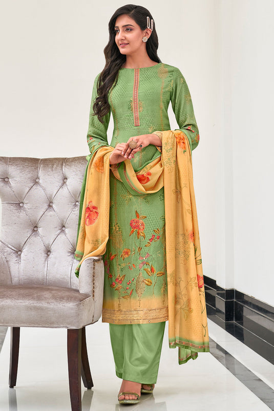 Sea Green Color Palazzo Salwar Kameez