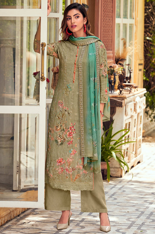 Muslin Fabric Palazzo Salwar Suit