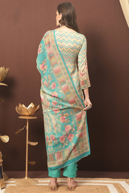 Multi Color Cotton Printed Daily Wear Suit