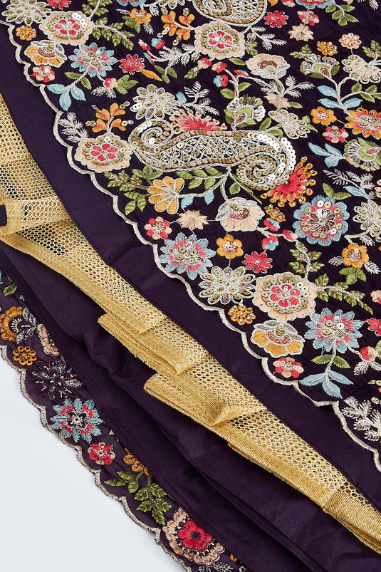 Organza Fabric Magenta Occasion Wear Lehenga Choli With Sequins Work