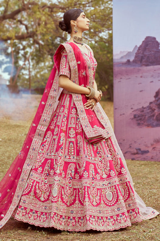 Elegance Pink Wedding Wear Lehenga Choli