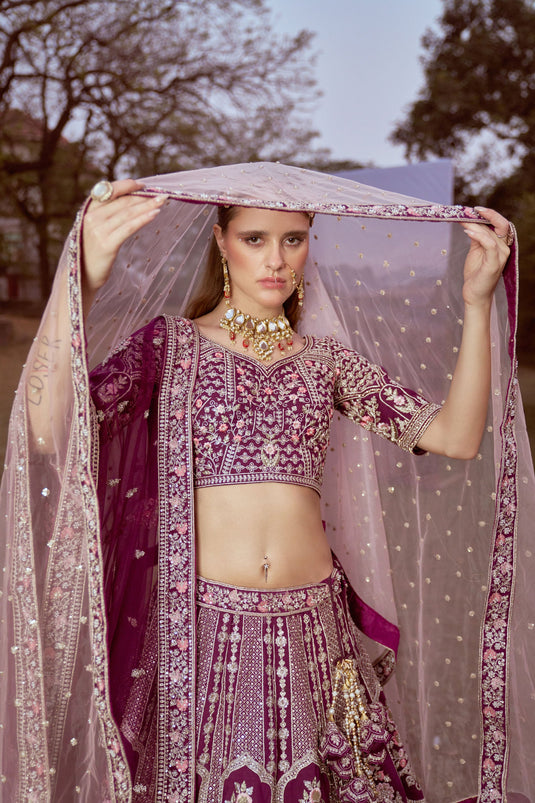 Radiant Purple Bridal Lehenga Choli