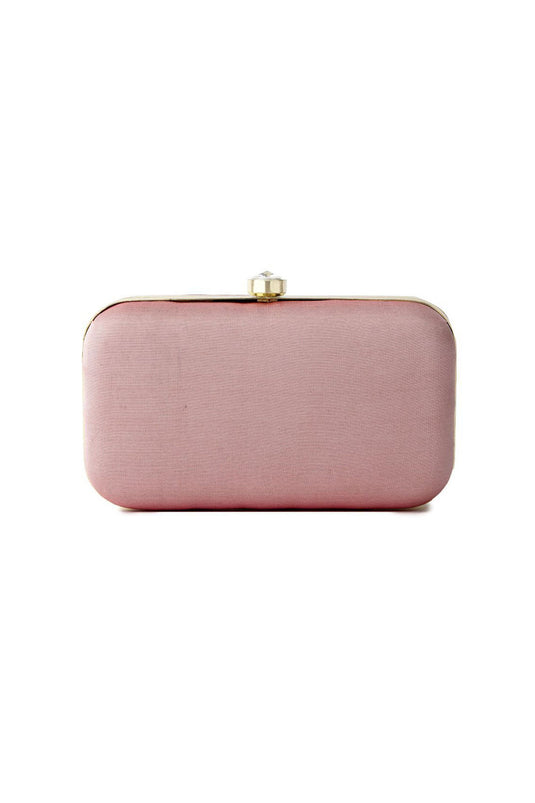 Incredible Fancy Fabric Embroidered Peach Clutch