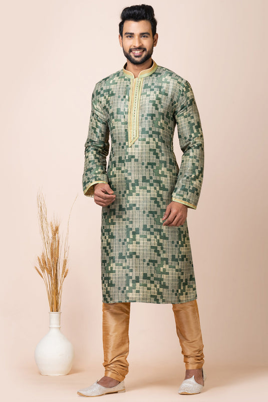 Tempting Jacquard Fabric Multi Color Readymade Kurta Pyjama