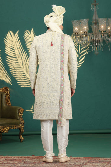 Warm Off White Exquisiteness Sherwani