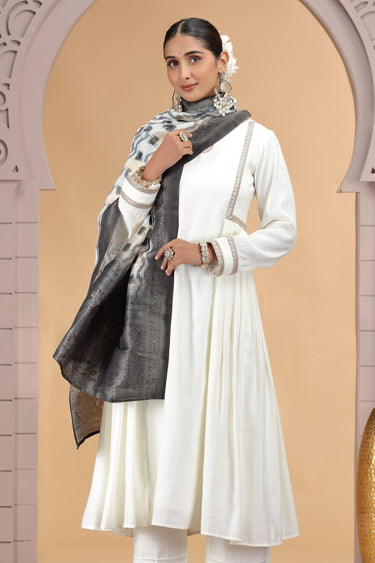 Off White Chiffon Readymade Designer Salwar Kameez