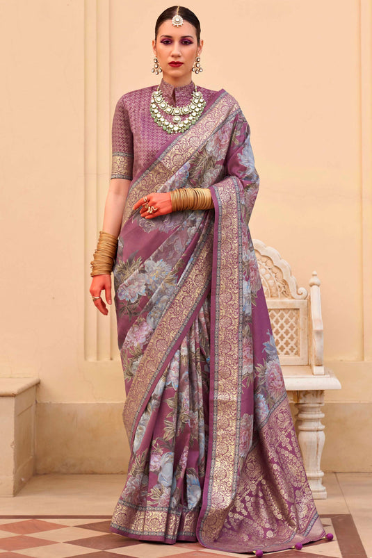 Mesmeric Multi Color Weaving Work On Saree In Art Silk Fabric