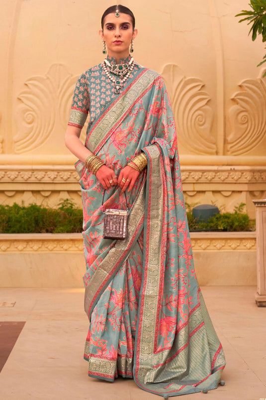 Incredible Weaving Work On Art Silk Fabric Multi Color Saree