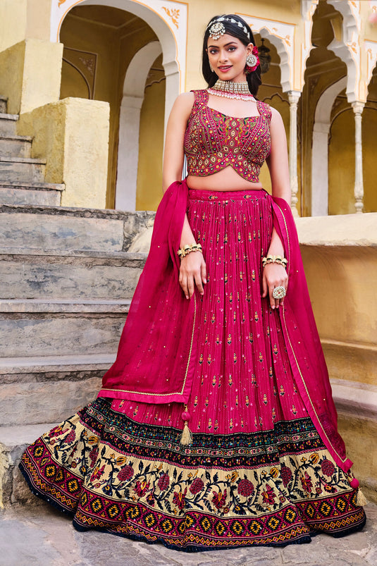 Rani Embellished Lehenga Set In Chinon Fabric