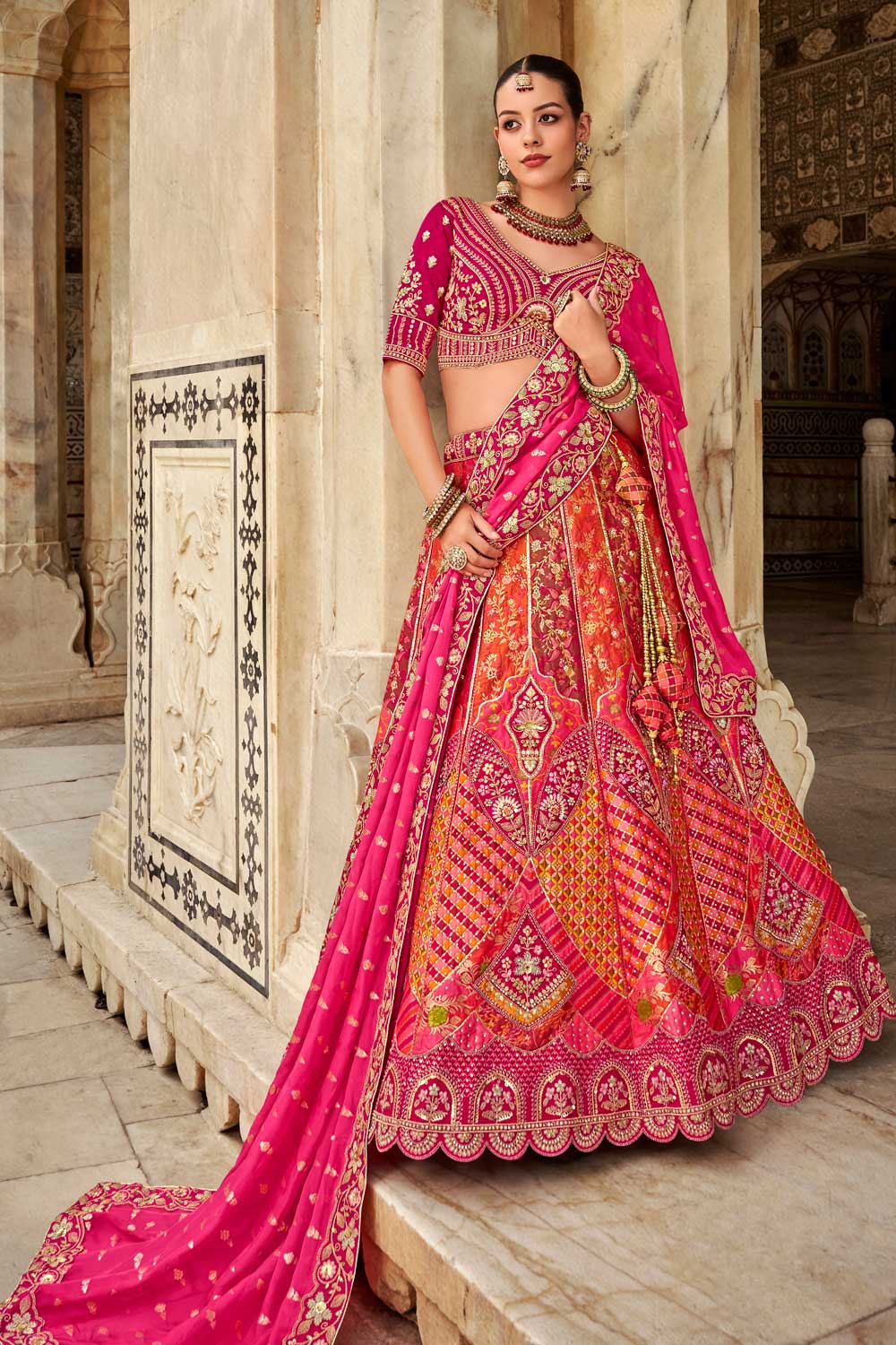 Banarasi silk bridal lehenga best sale