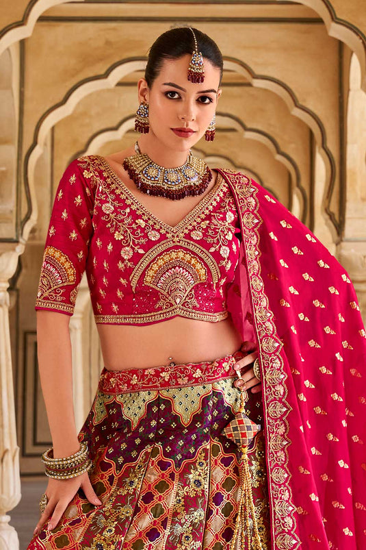 Wedding Wear Banarasi Silk Multi Color Supreme Bridal Lehenga