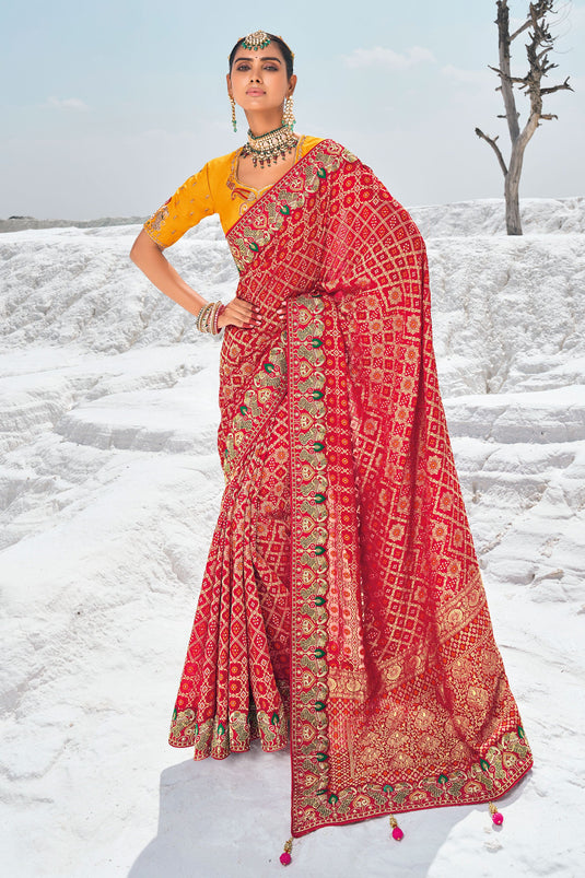 Red Radiance Bridal Wear Patola Saree