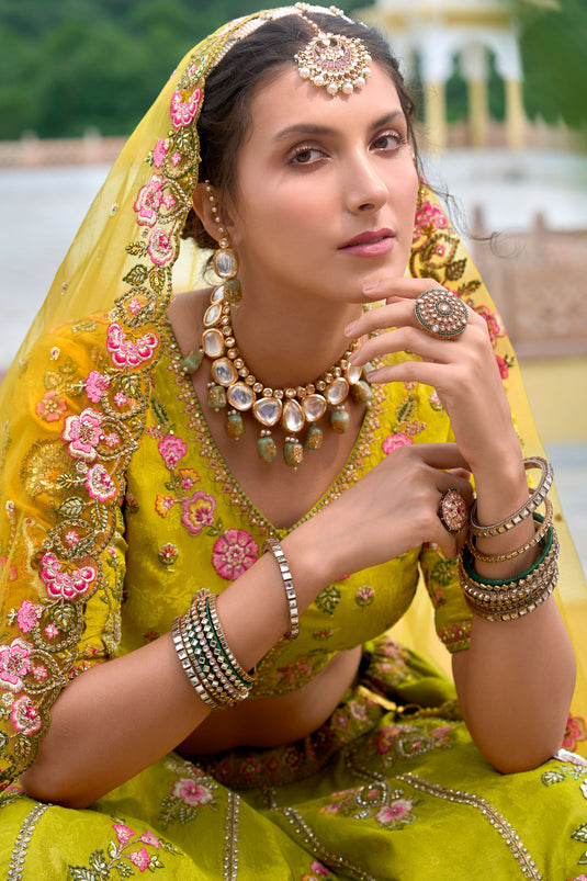 Royal Radiance Yellow Silk Lehenga Choli