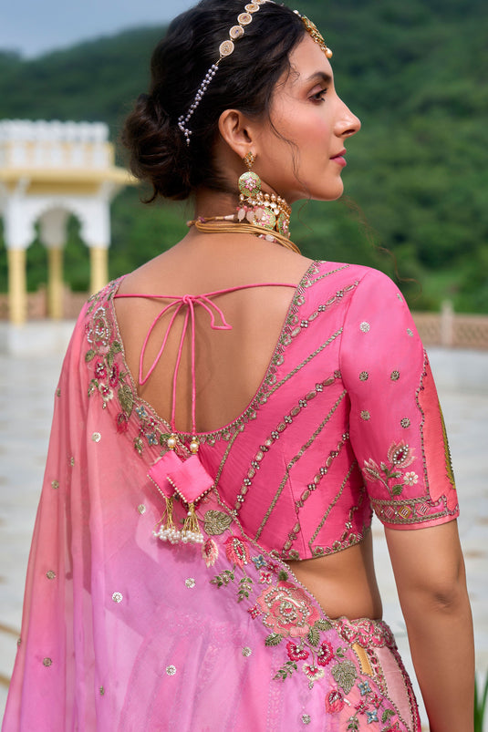 Bridal Glow Silk Lehenga Choli In Pink Color